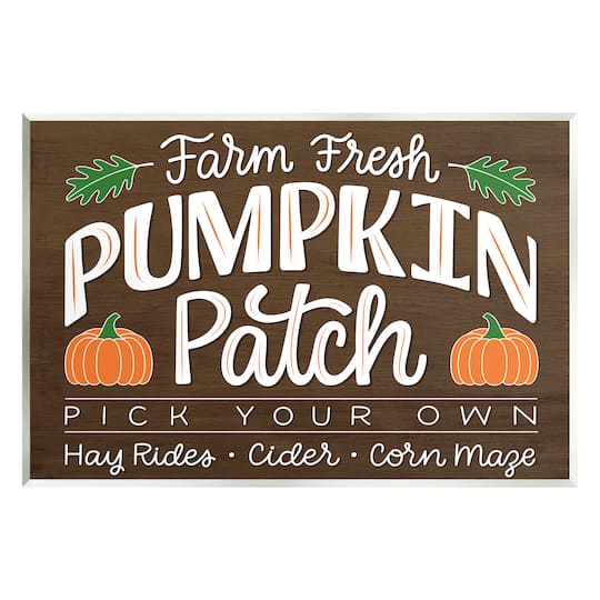 Stupell Industries Farm Fresh Pumpkin Patch Sign Wall Plaque Art